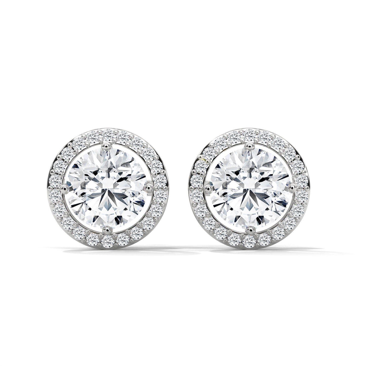 Classic Round Halo Earrings