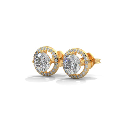 Classic Round Halo Earrings