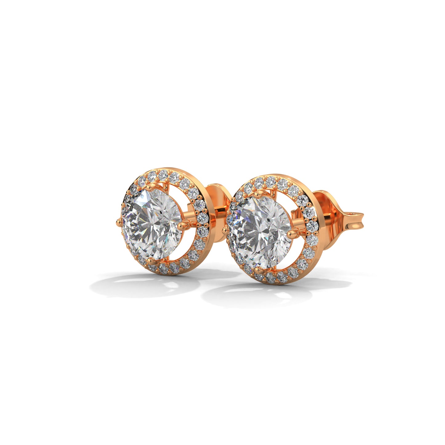 Classic Round Halo Earrings