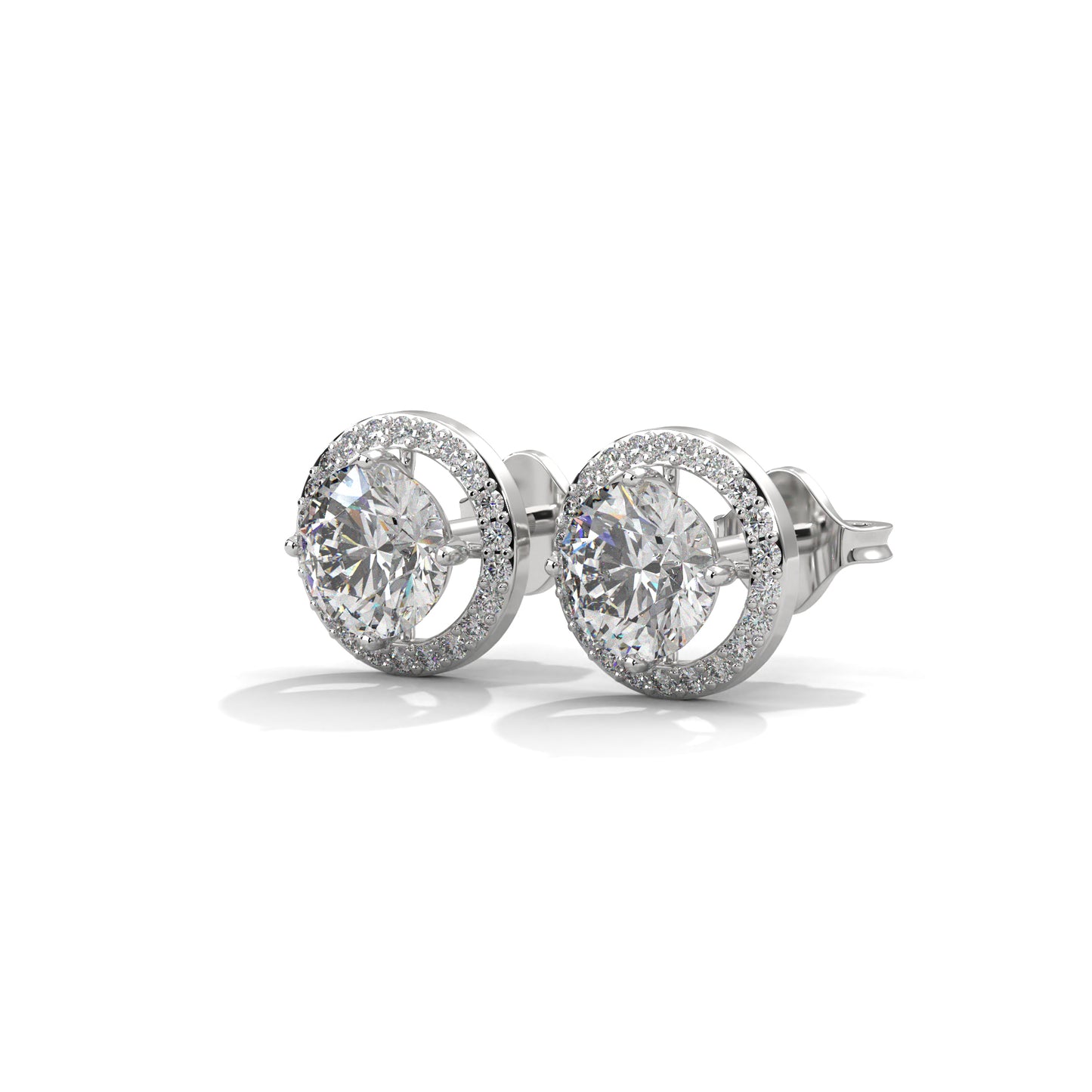 Classic Round Halo Earrings