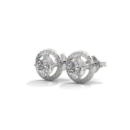 Classic Round Halo Earrings
