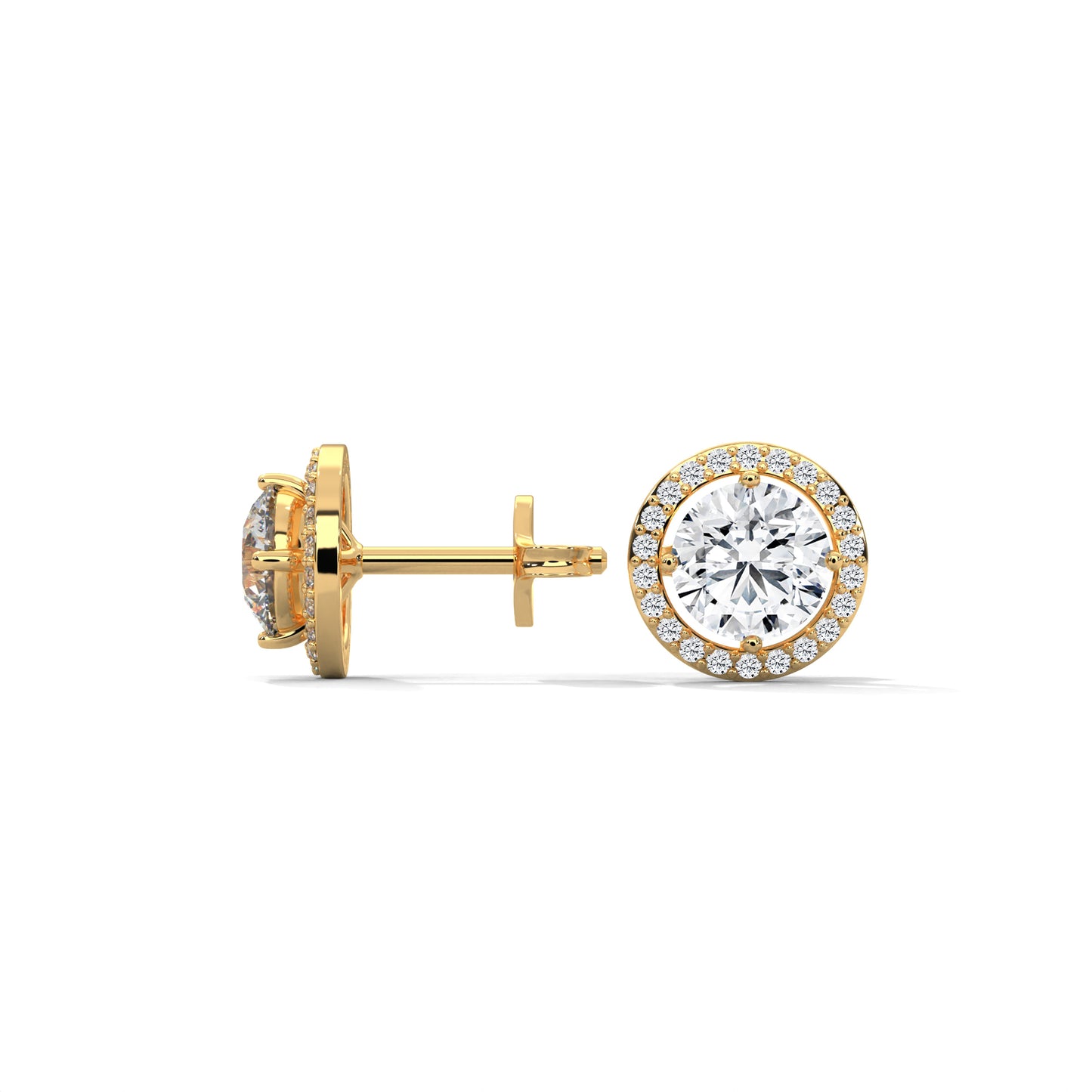 Classic Round Halo Earrings