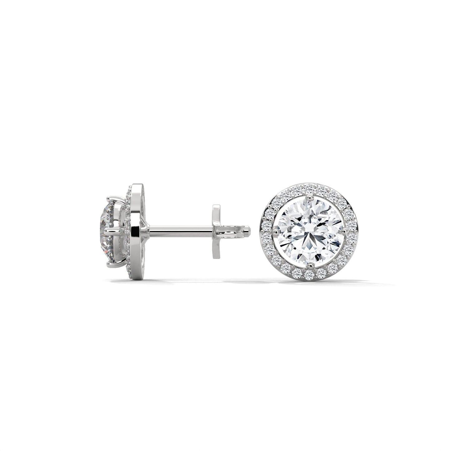Classic Round Halo Earrings