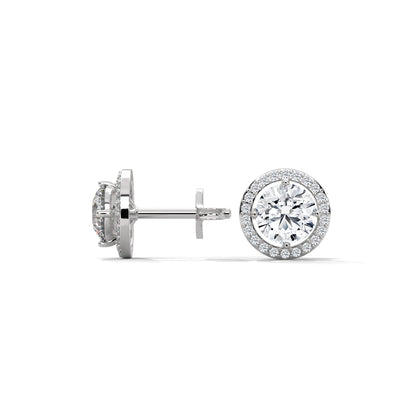 Classic Round Halo Earrings