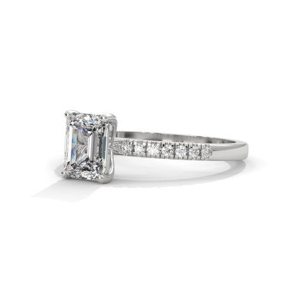 Serene Emerald Cut Side Stones Ring