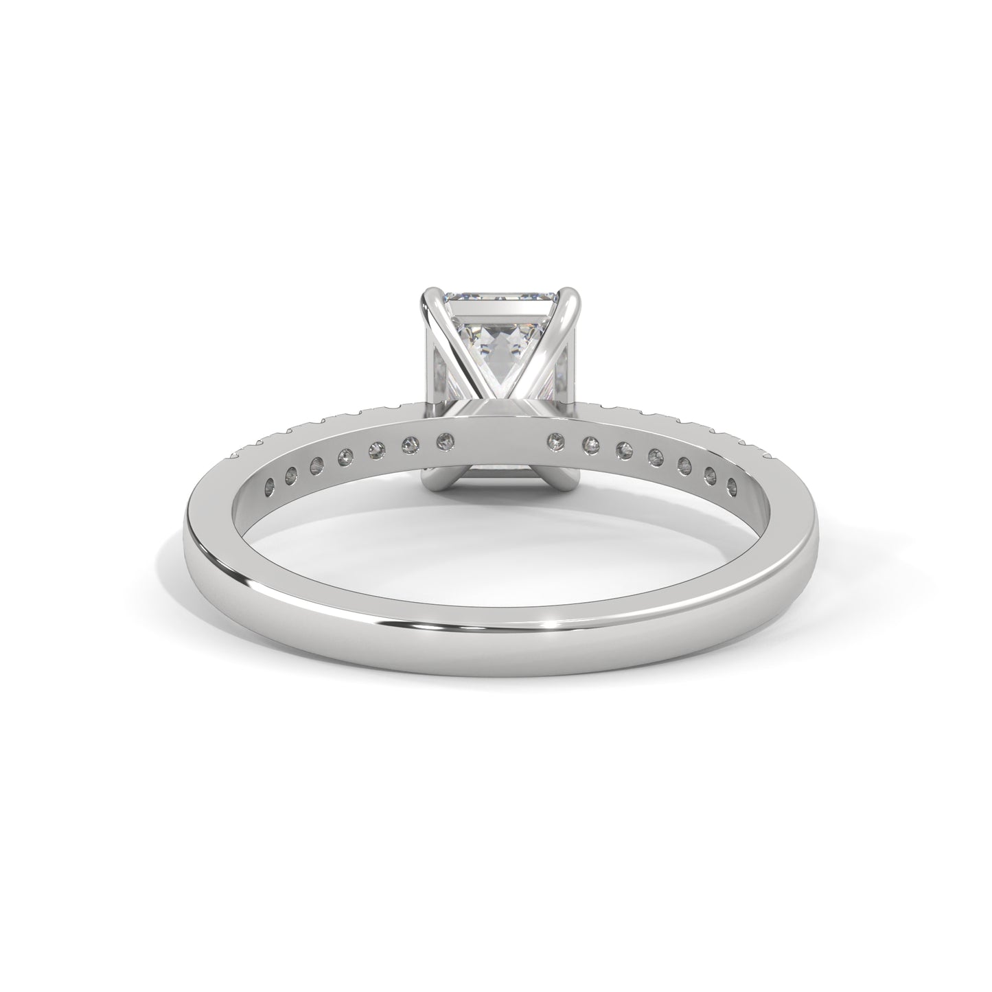 Serene Emerald Cut Side Stones Ring