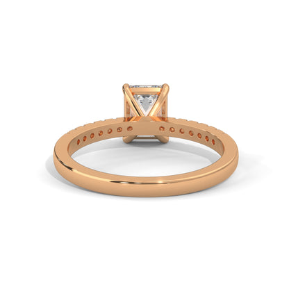 Serene Emerald Cut Side Stones Ring