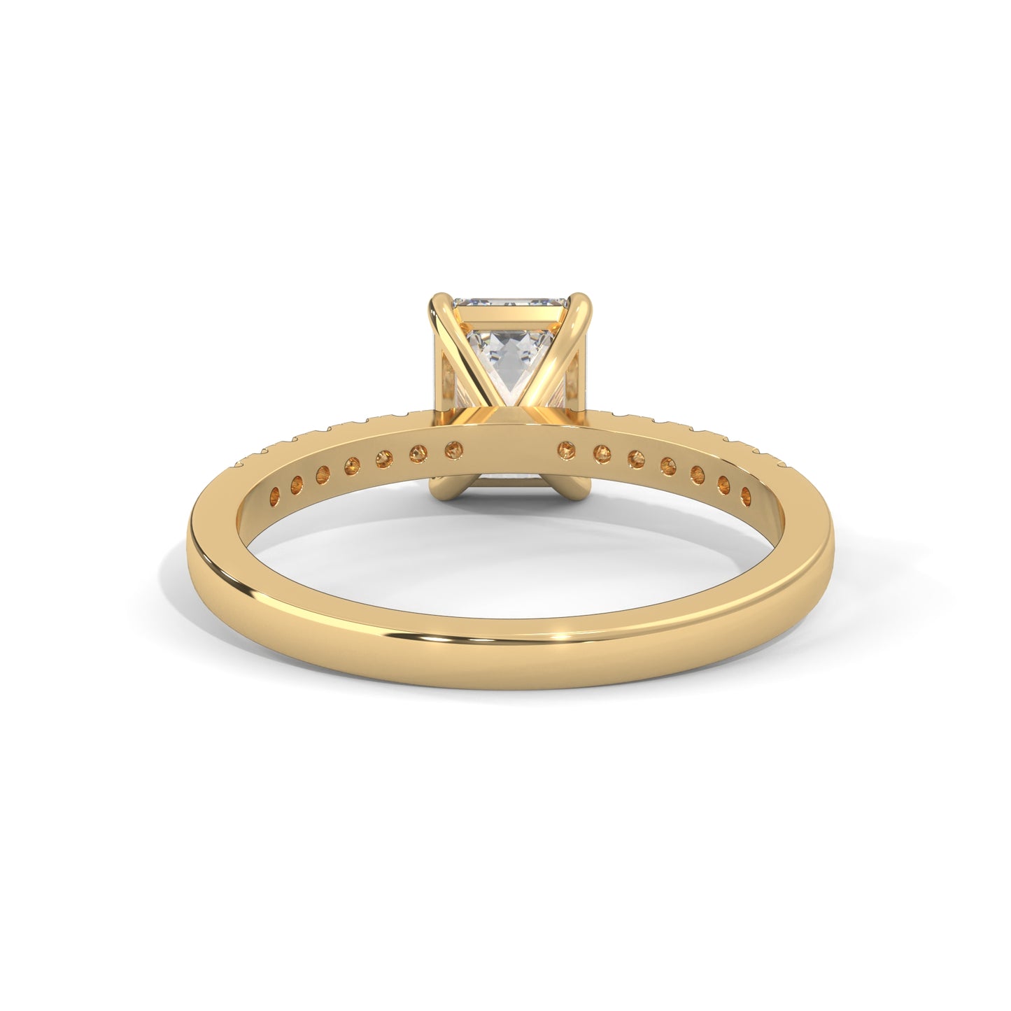 Serene Emerald Cut Side Stones Ring
