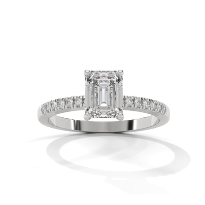 Serene Emerald Cut Side Stones Ring