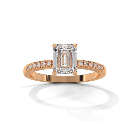 Serene Emerald Cut Side Stones Ring