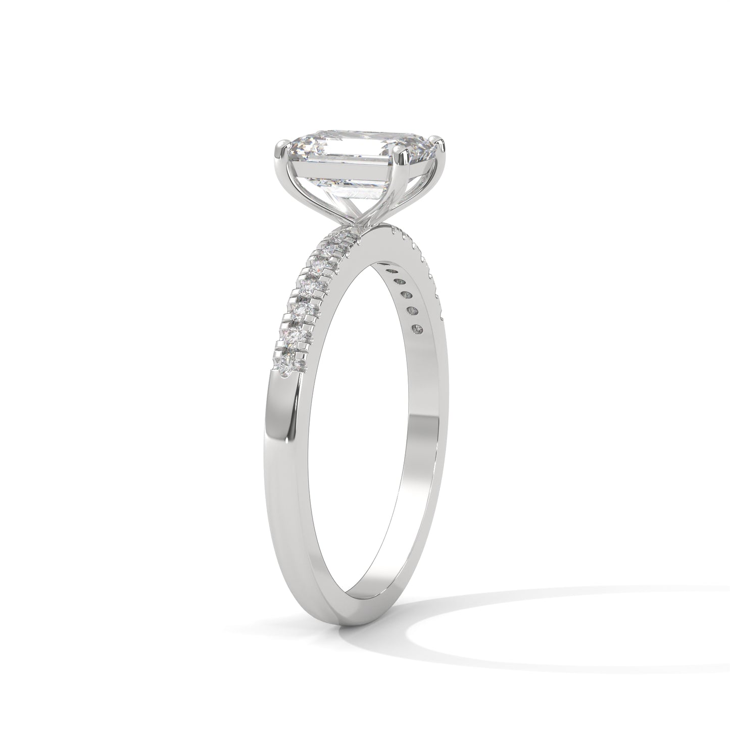 Serene Emerald Cut Side Stones Ring