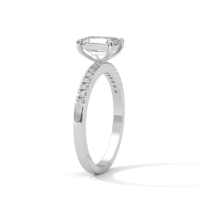 Serene Emerald Cut Side Stones Ring
