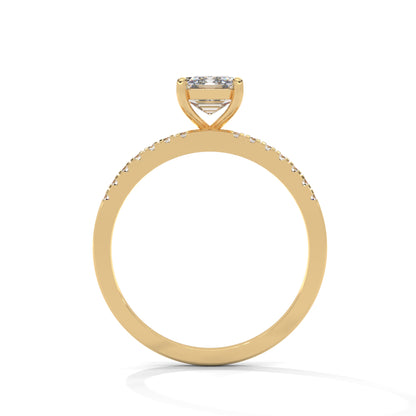 Serene Emerald Cut Side Stones Ring