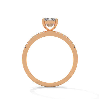 Serene Emerald Cut Side Stones Ring