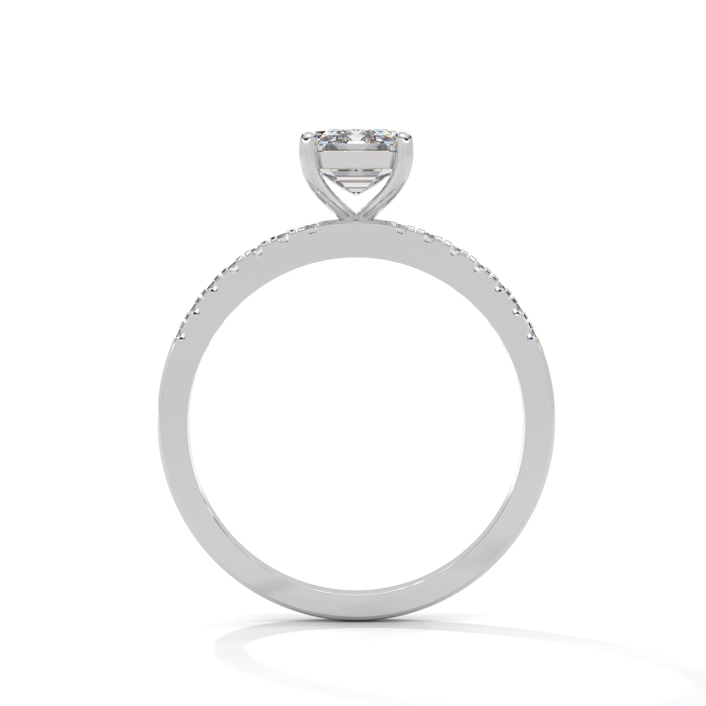Serene Emerald Cut Side Stones Ring