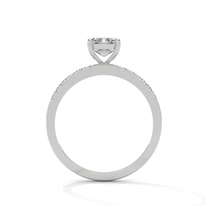 Serene Emerald Cut Side Stones Ring