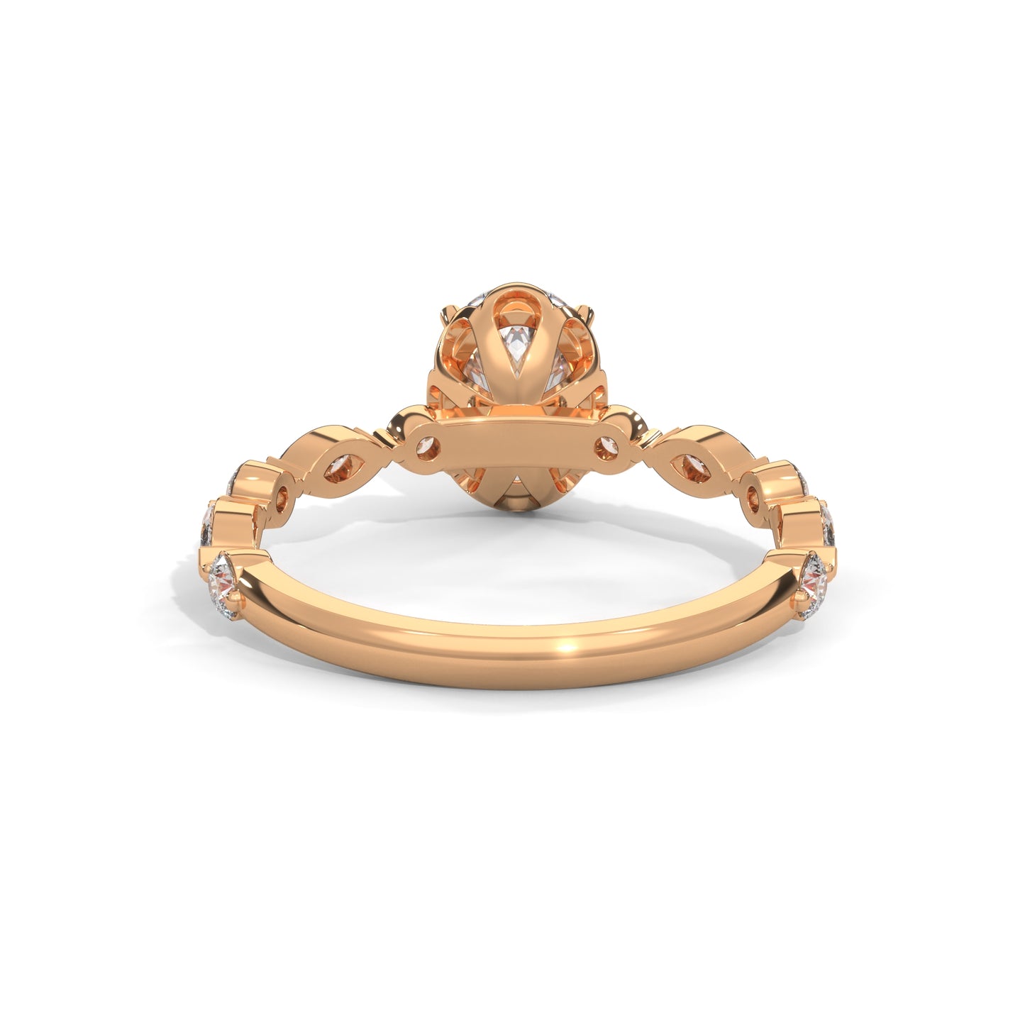 Opulent Oval Side Stone Ring
