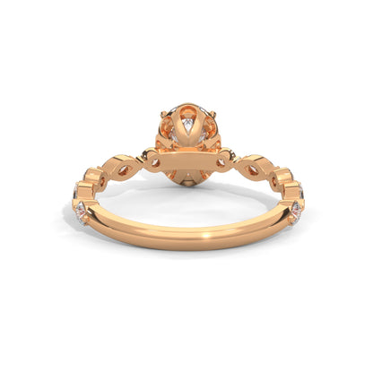 Opulent Oval Side Stone Ring