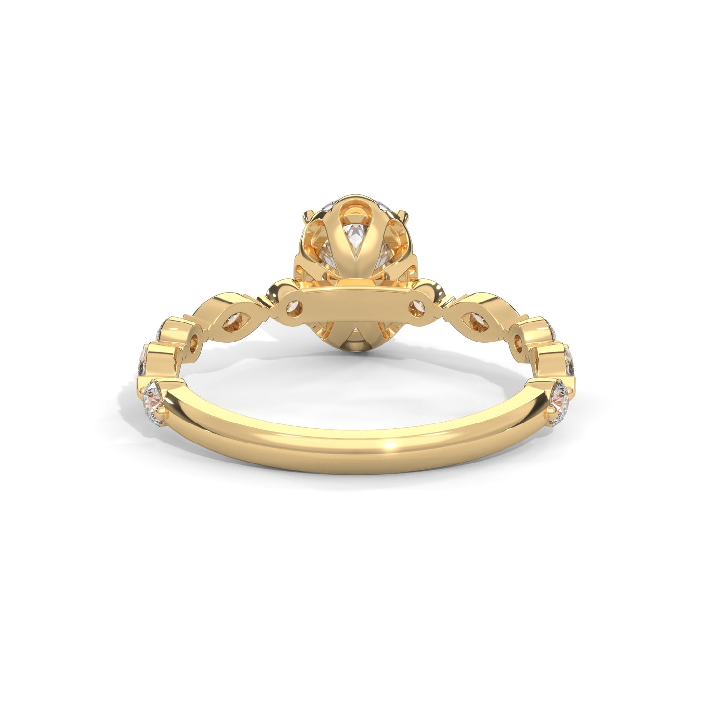 Opulent Oval Side Stone Ring