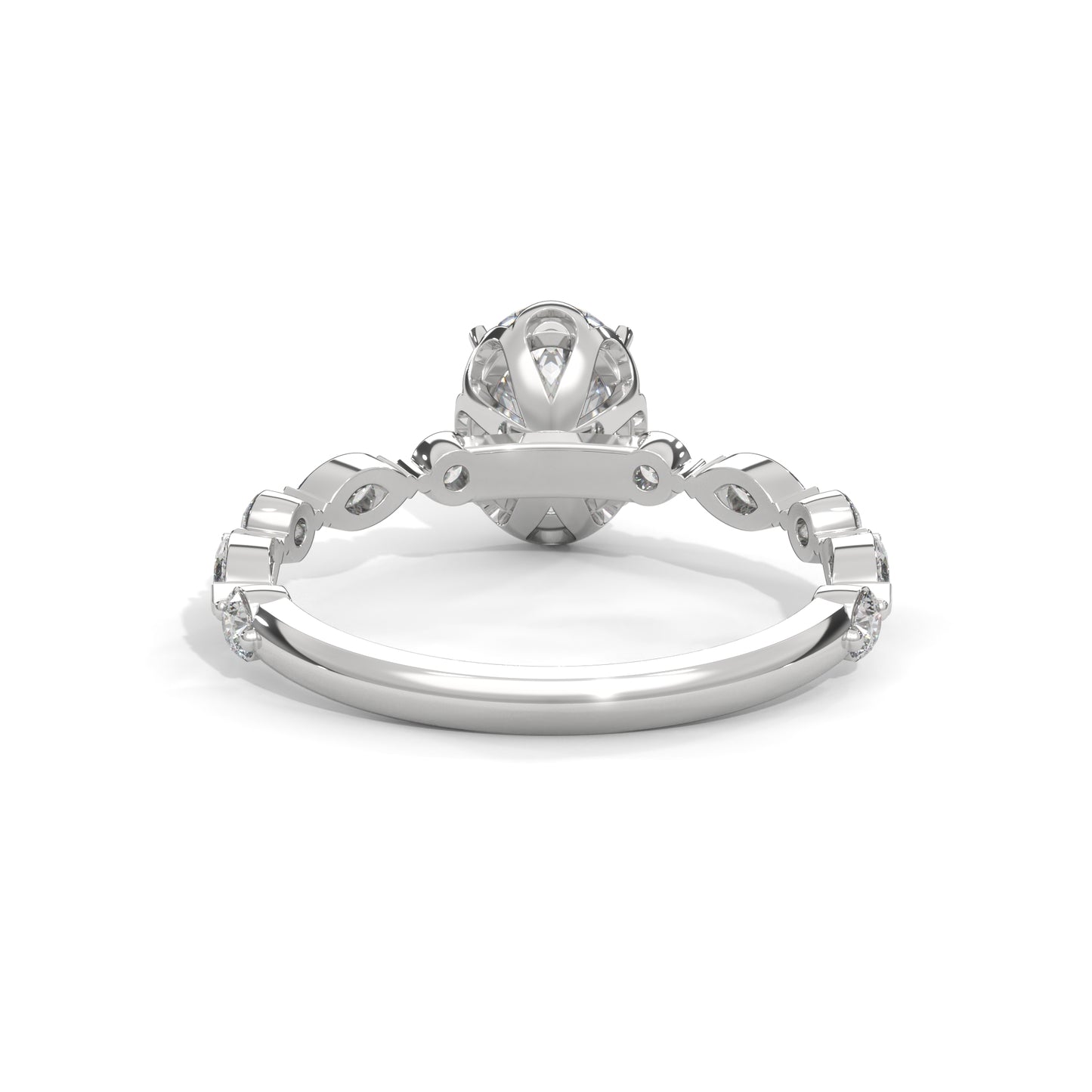 Opulent Oval Side Stone Ring