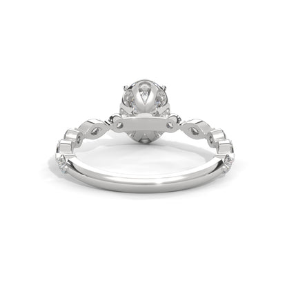 Opulent Oval Side Stone Ring