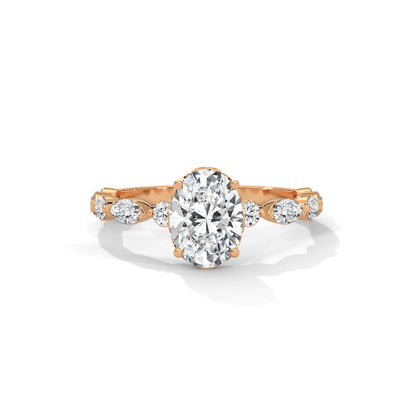 Opulent Oval Side Stone Ring