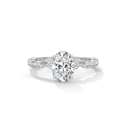 Opulent Oval Side Stone Ring