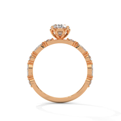 Opulent Oval Side Stone Ring