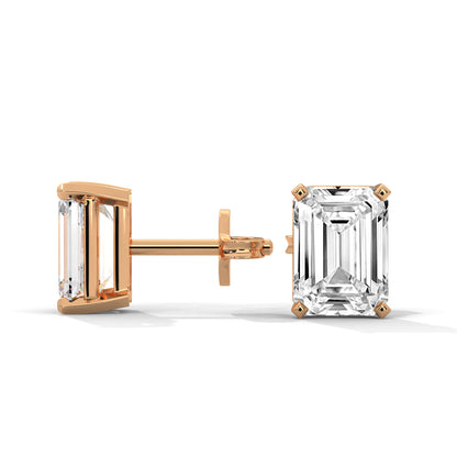 Althea Emerald Cut Stud Earrings