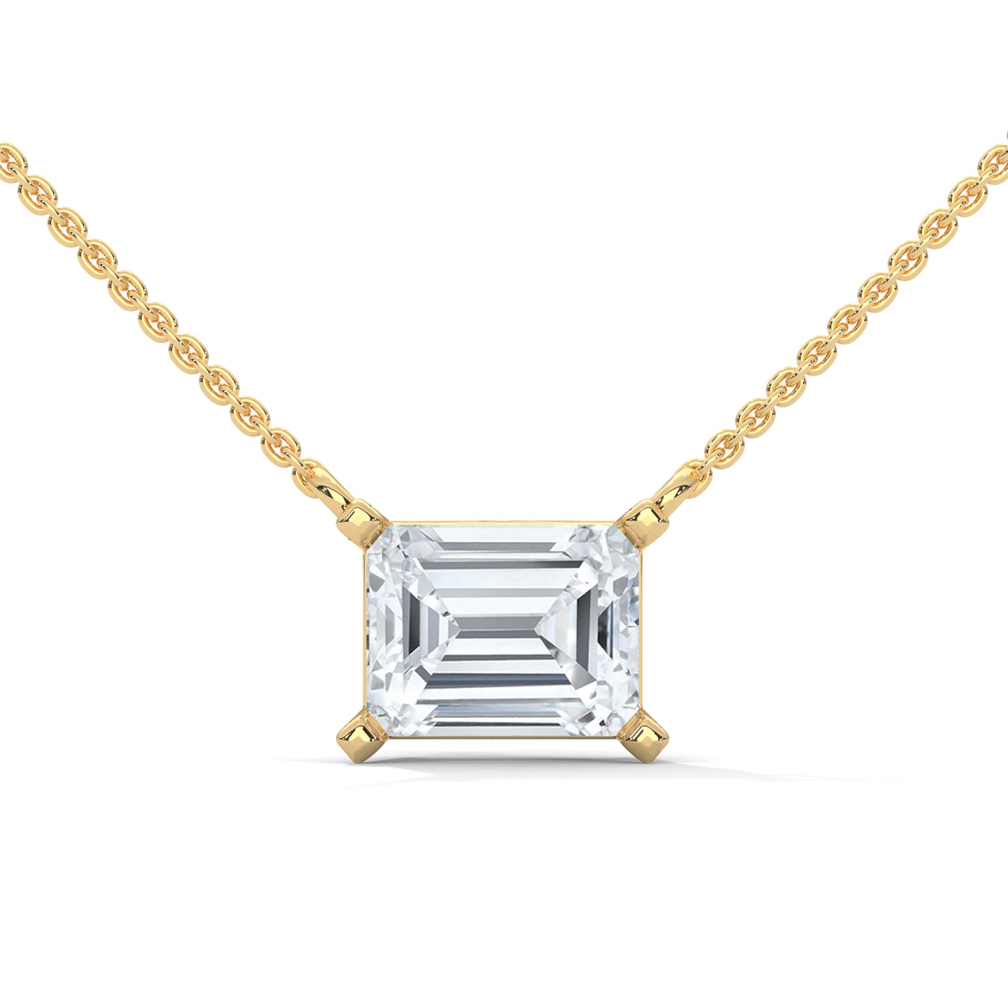 Sylore Emerald Cut Pendant With Chain