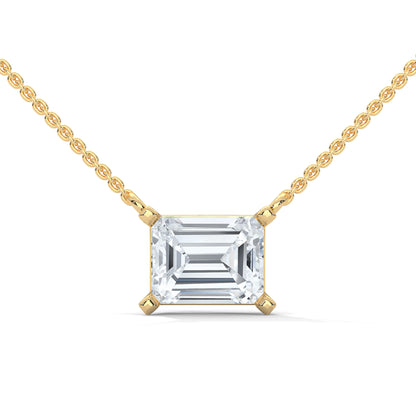 Sylore Emerald Cut Pendant With Chain