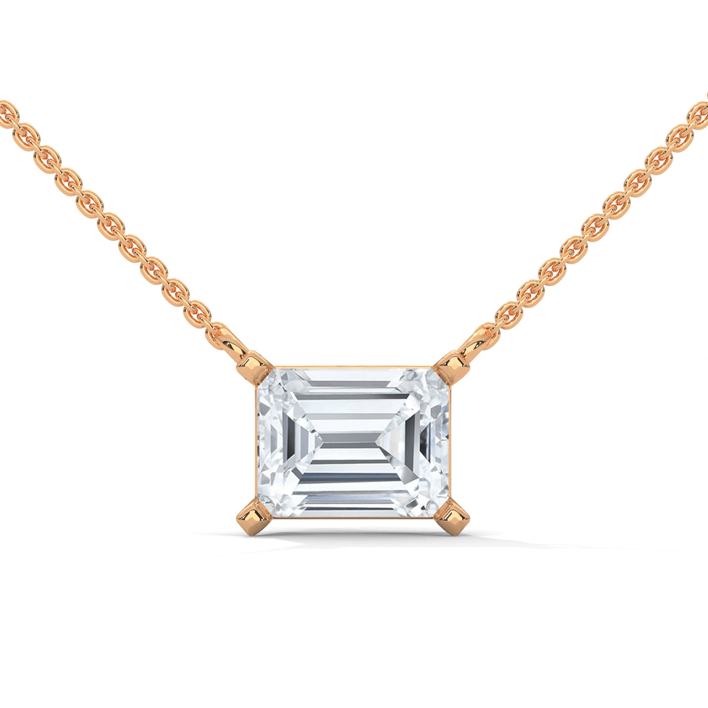 Sylore Emerald Cut Pendant With Chain