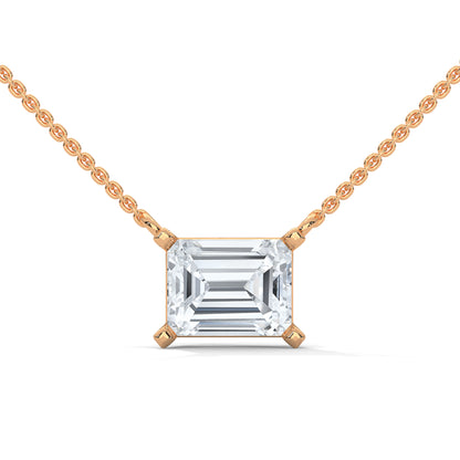 Sylore Emerald Cut Pendant With Chain