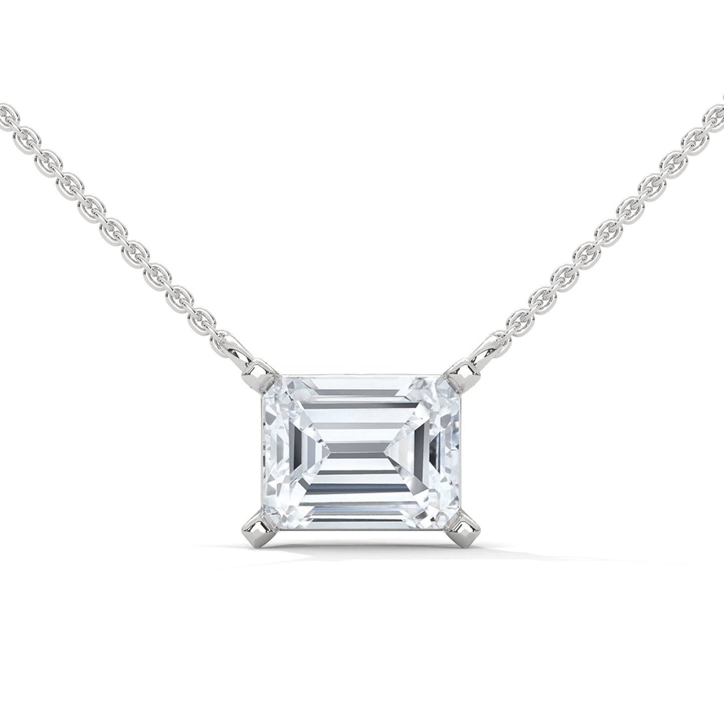 Sylore Emerald Cut Pendant With Chain