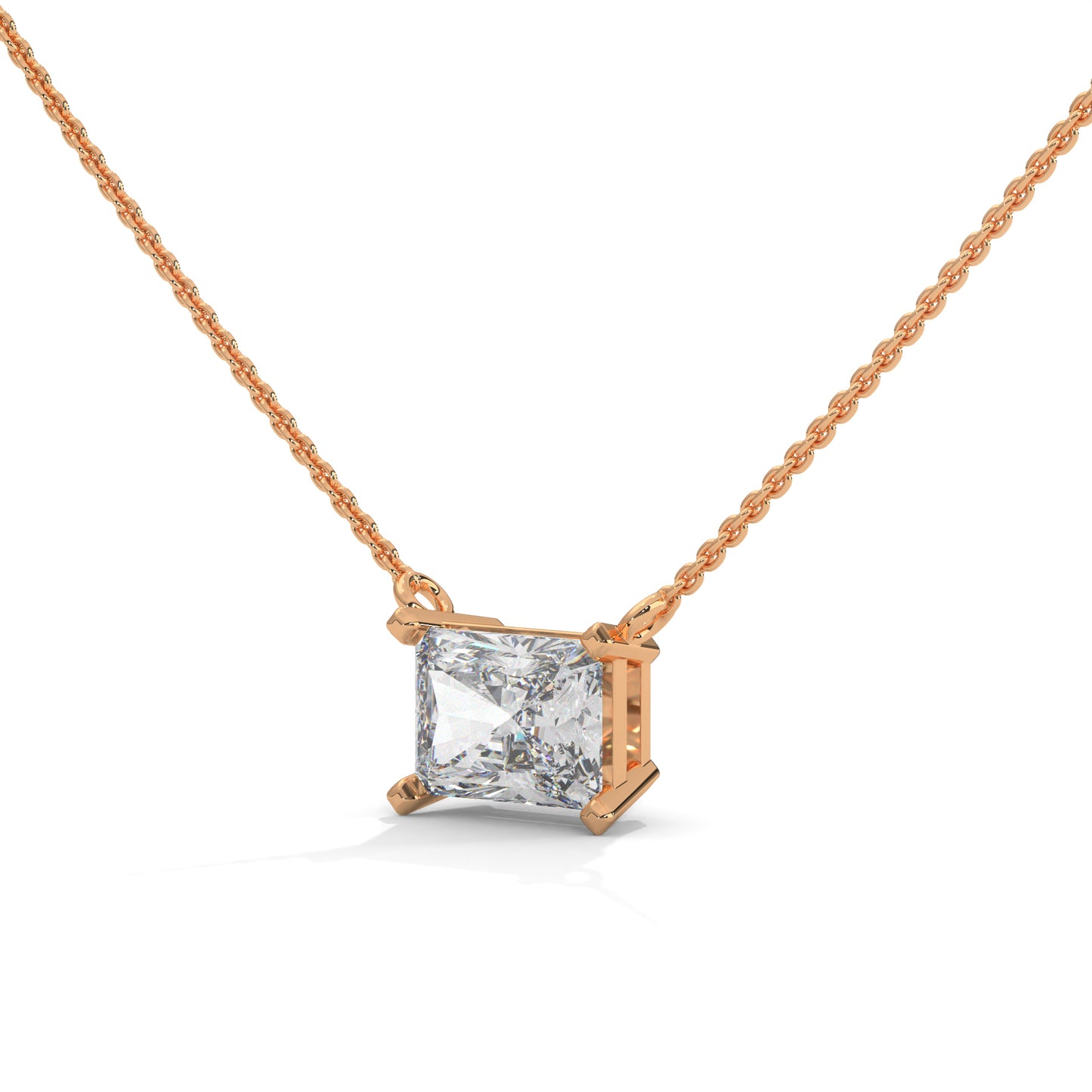 Sylore Emerald Cut Pendant With Chain