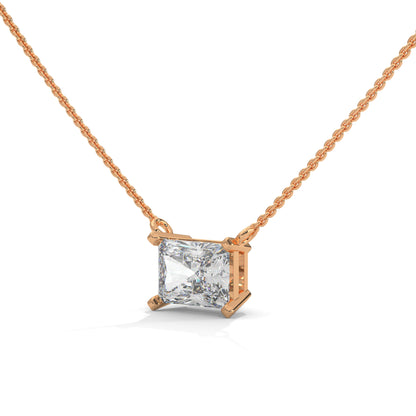Sylore Emerald Cut Pendant With Chain