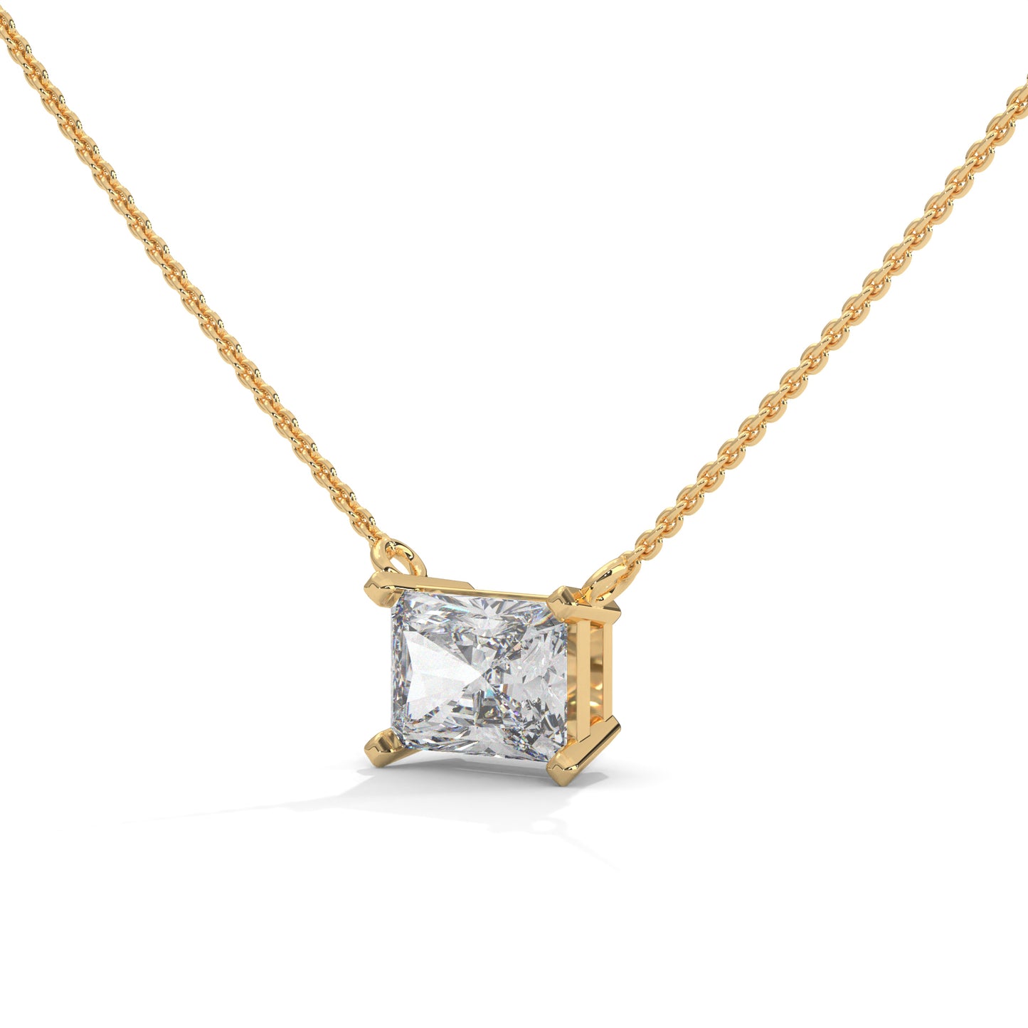 Sylore Emerald Cut Pendant With Chain