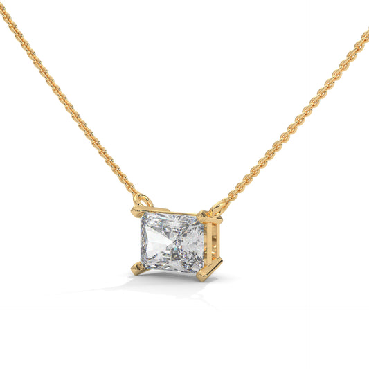 Sylore Emerald Cut Pendant With Chain