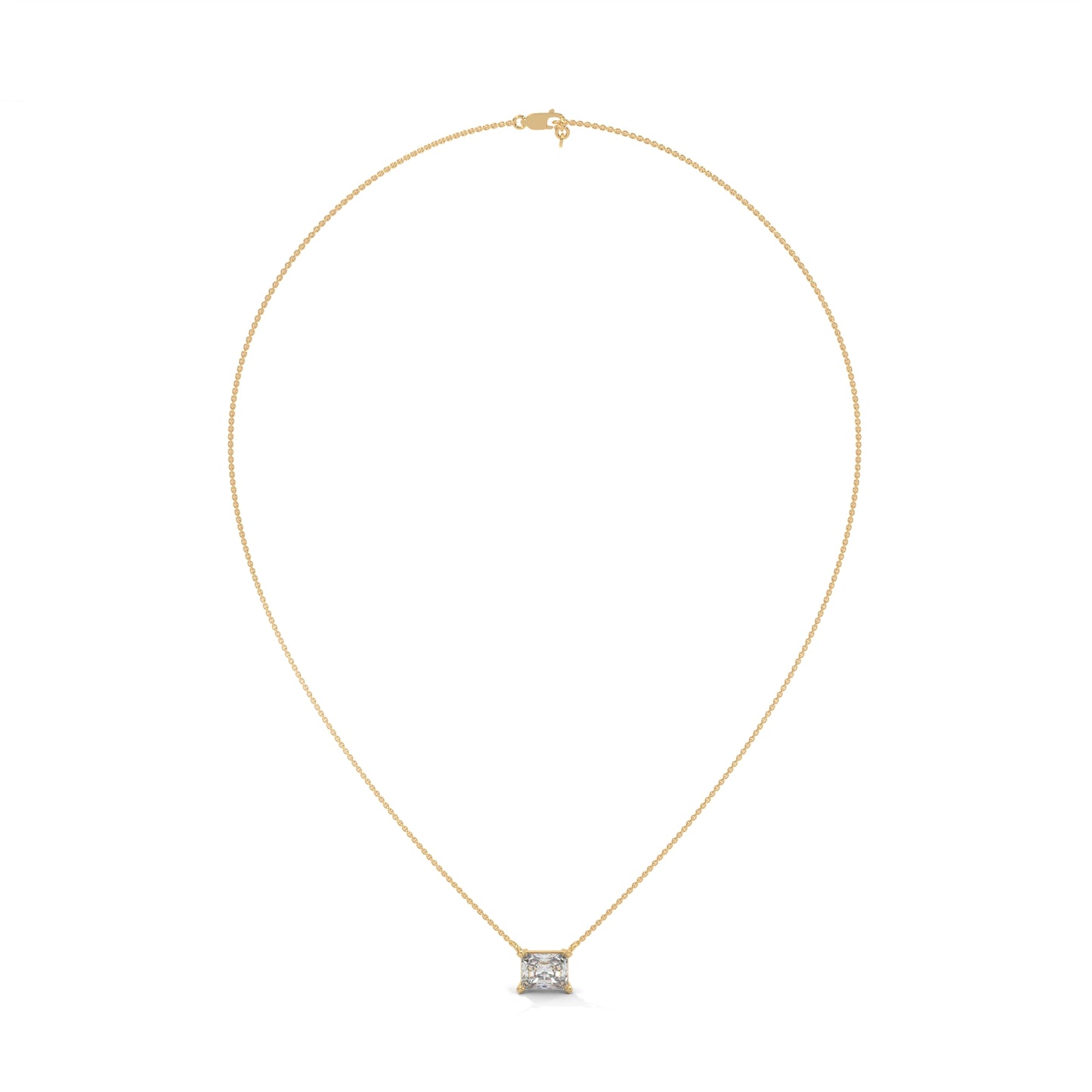 Sylore Emerald Cut Pendant With Chain