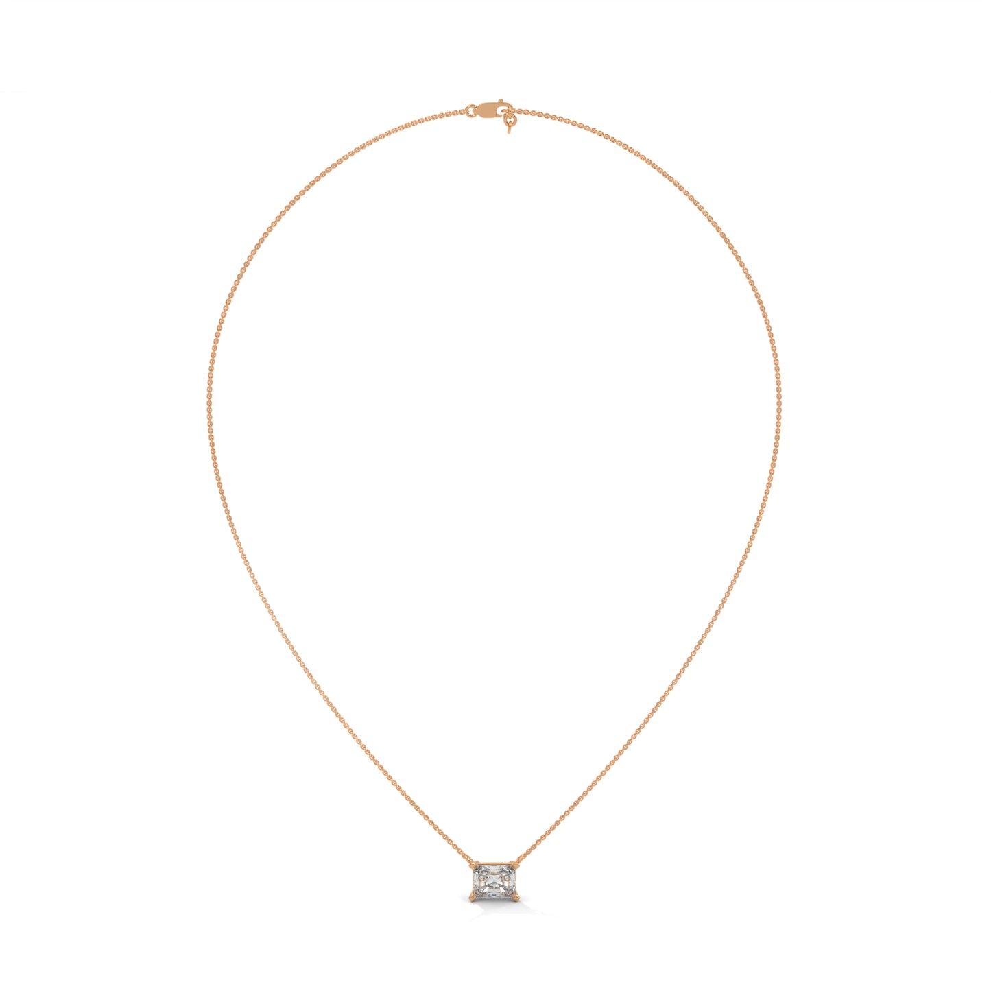 Sylore Emerald Cut Pendant With Chain