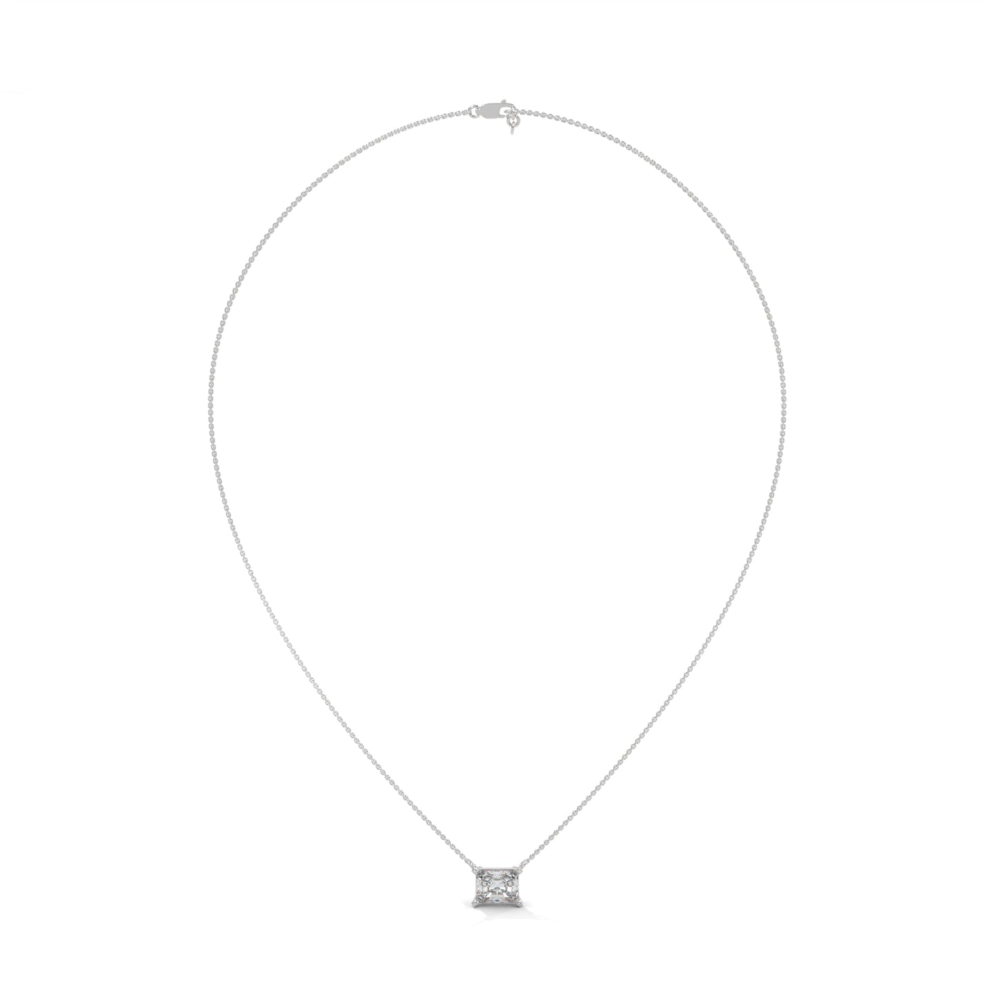 Sylore Emerald Cut Pendant With Chain