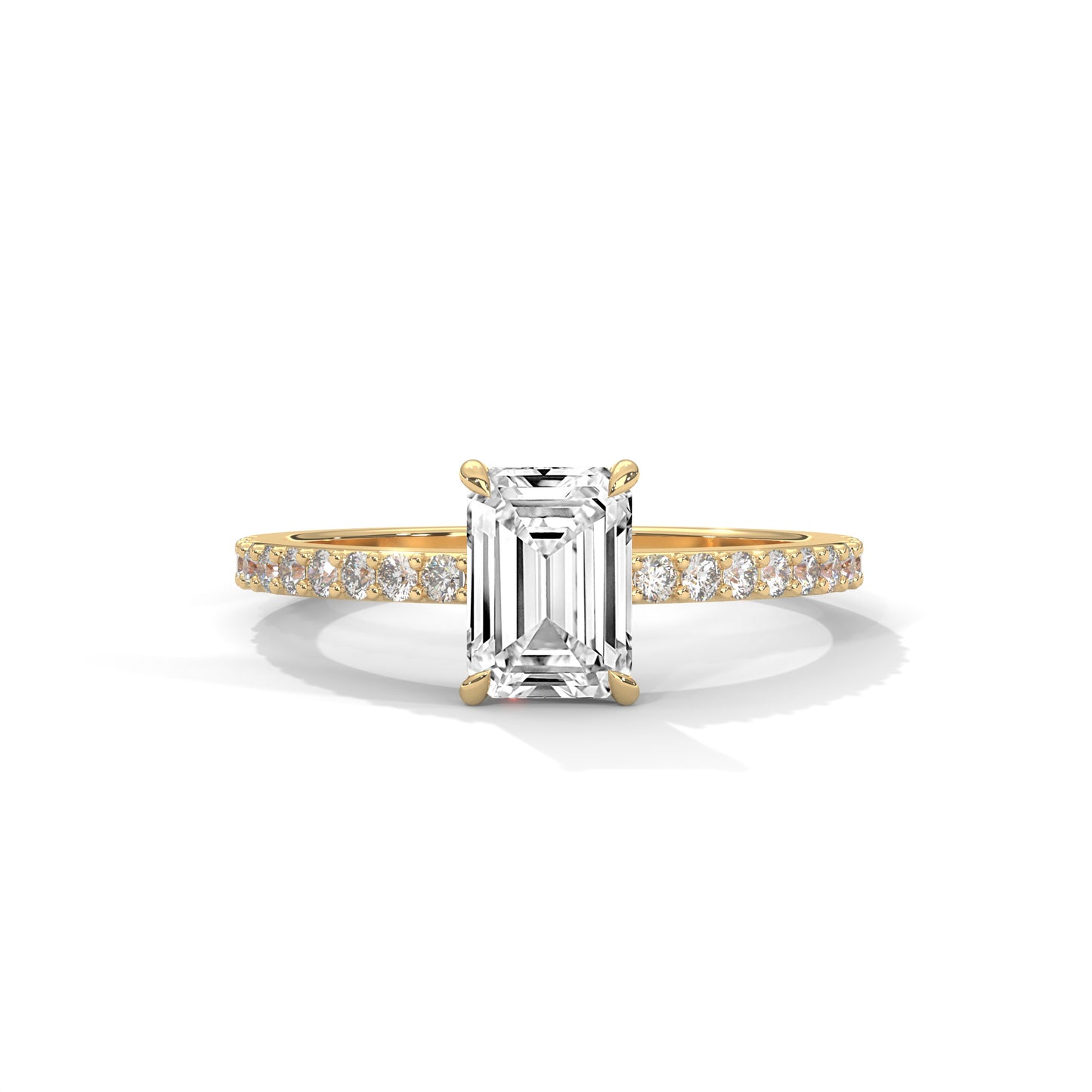 Elegant Emerald Side Stone Ring