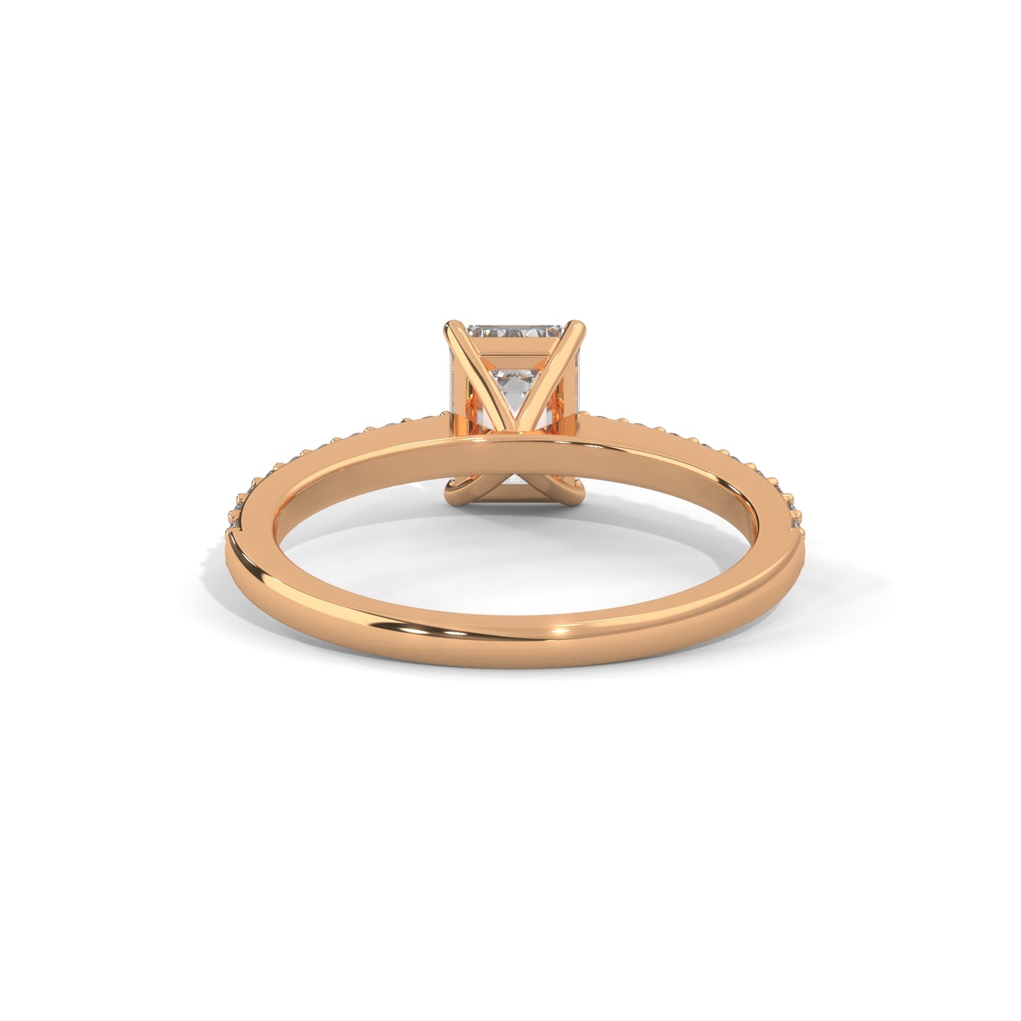 Elegant Emerald Side Stone Ring