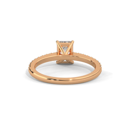 Elegant Emerald Side Stone Ring