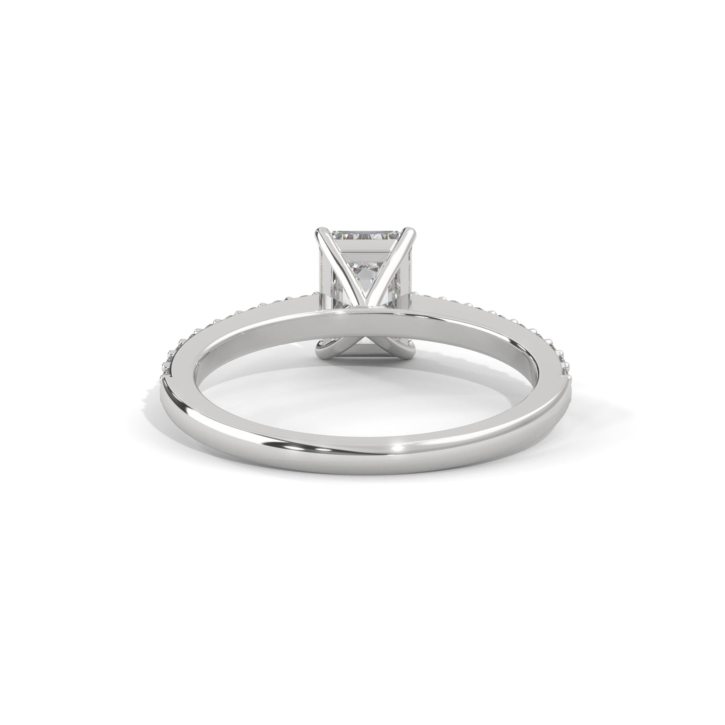 Elegant Emerald Side Stone Ring