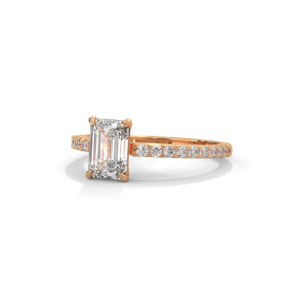 Elegant Emerald Side Stone Ring