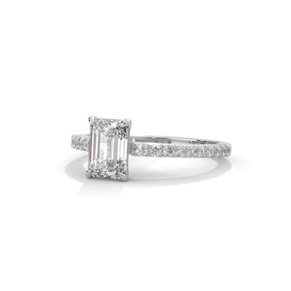 Elegant Emerald Side Stone Ring