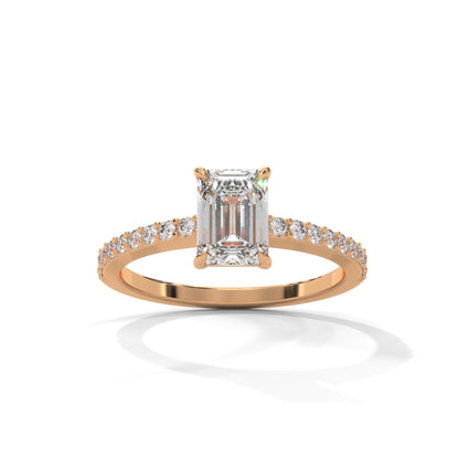 Elegant Emerald Side Stone Ring