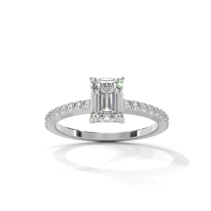 Elegant Emerald Side Stone Ring