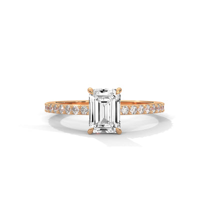 Elegant Emerald Side Stone Ring